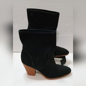 Enzo Angiolini Leather Black Ankle Boots Size 7.5